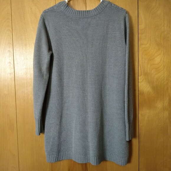 Women's Ralsey Knit Gray Crochet Accent Pullover V-Neck Sweater READ - Picture 4 of 5